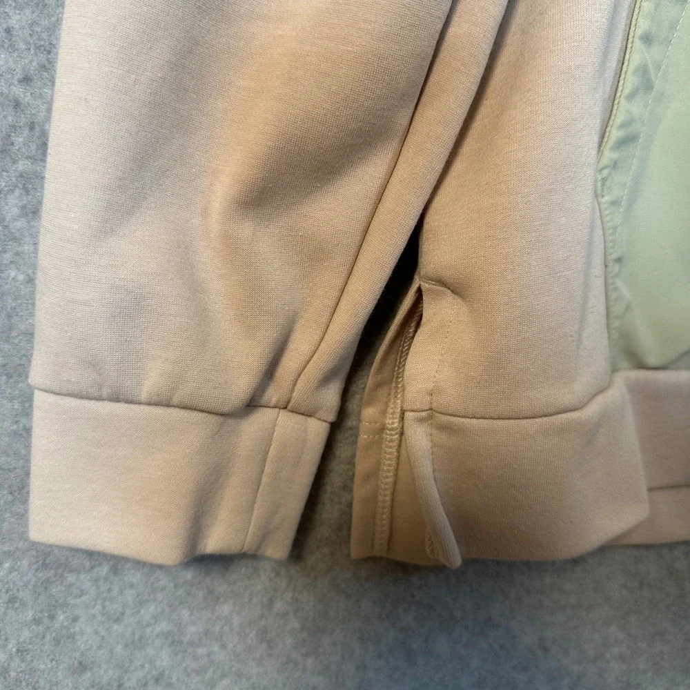 Nike Hoodie Mens Medium Beige Green Dri-FIT Just Do It Performance Pullover